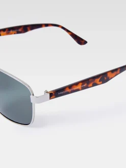 French Connection Sunglasses-Metal Navigator Sunglasses