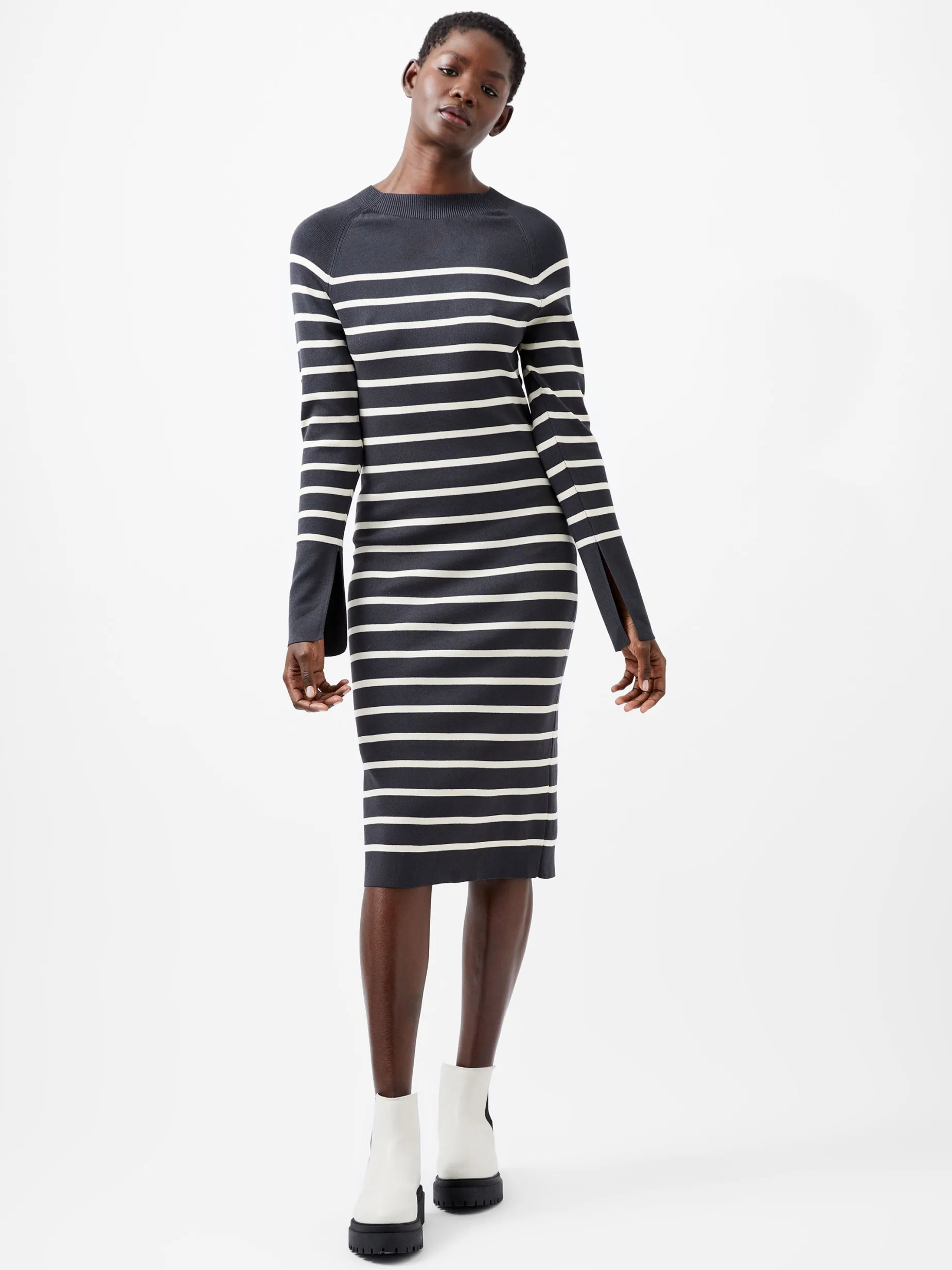 French Connection Dresses|Midi Dresses-Milena Striped Knit Midi Dress