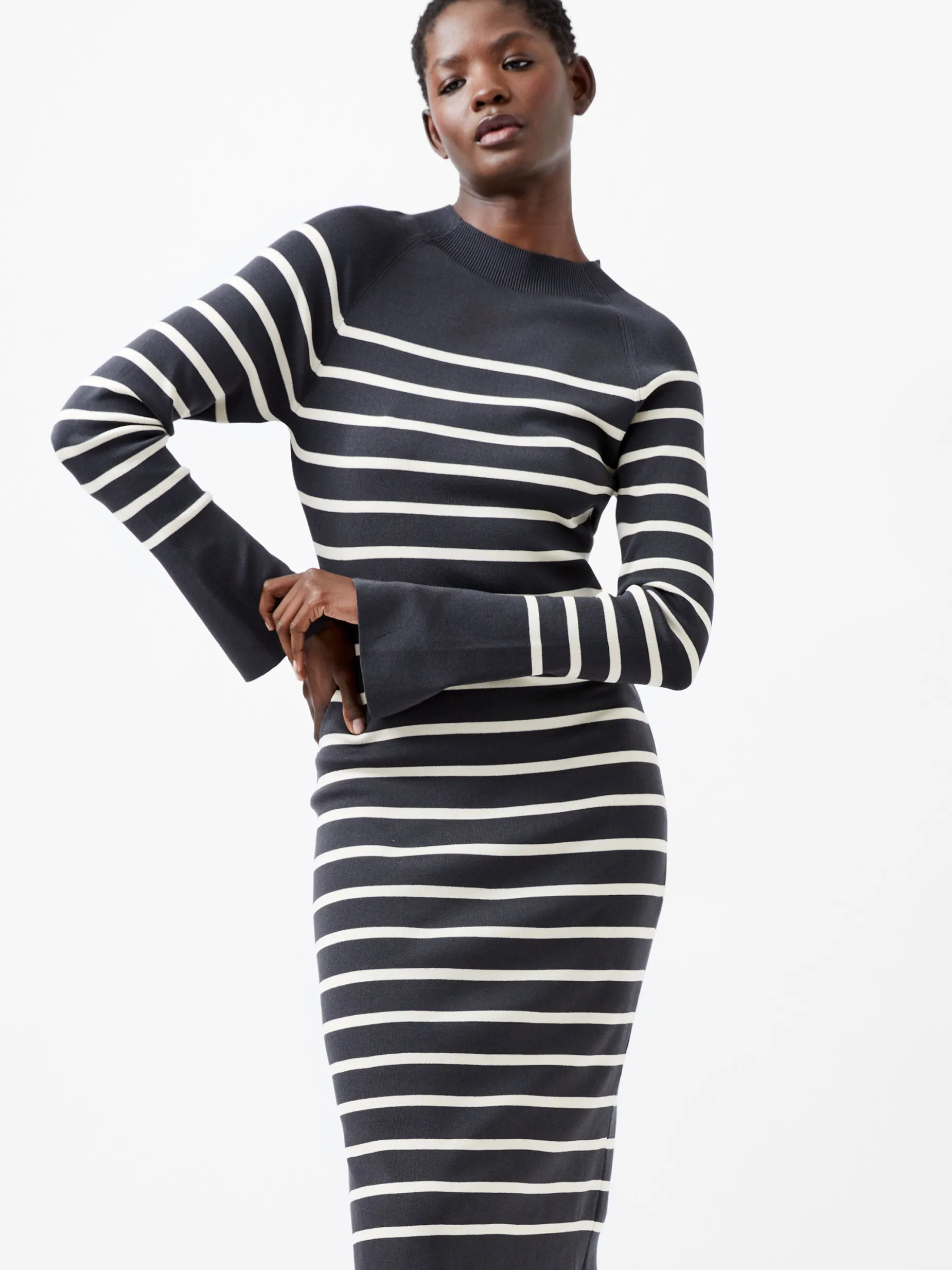 French Connection Dresses|Midi Dresses-Milena Striped Knit Midi Dress