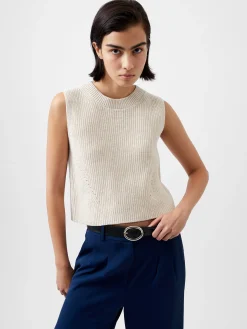 French Connection Jumpers & Cardigans-Mozart Knit Crew Neck Sleeveless Vest