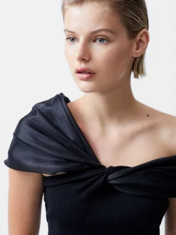 French Connection Tops|Jeans & A Nice Top-Noelani Asymmetrical Organza Off Shoulder Top