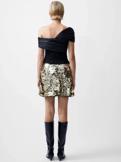 French Connection Tops|Jeans & A Nice Top-Noelani Asymmetrical Organza Off Shoulder Top