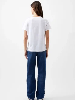 French Connection Tops-Paris Rose Embroidery T-Shirt
