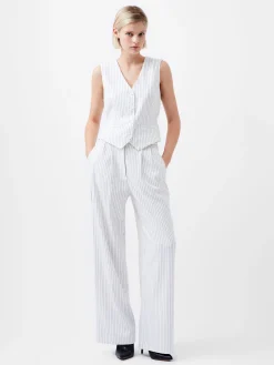 Women French Connection Coats & Jackets|Co-Ords-Pinstripe Cropped Waistcoat