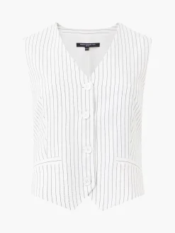Women French Connection Coats & Jackets|Co-Ords-Pinstripe Cropped Waistcoat