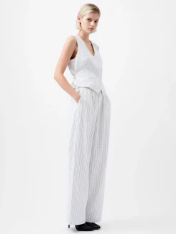 Women French Connection Trousers|Co-Ords-Pinstripe High Waisted Trousers