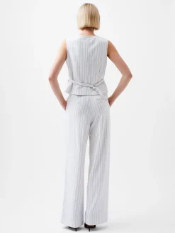 Women French Connection Trousers|Co-Ords-Pinstripe High Waisted Trousers