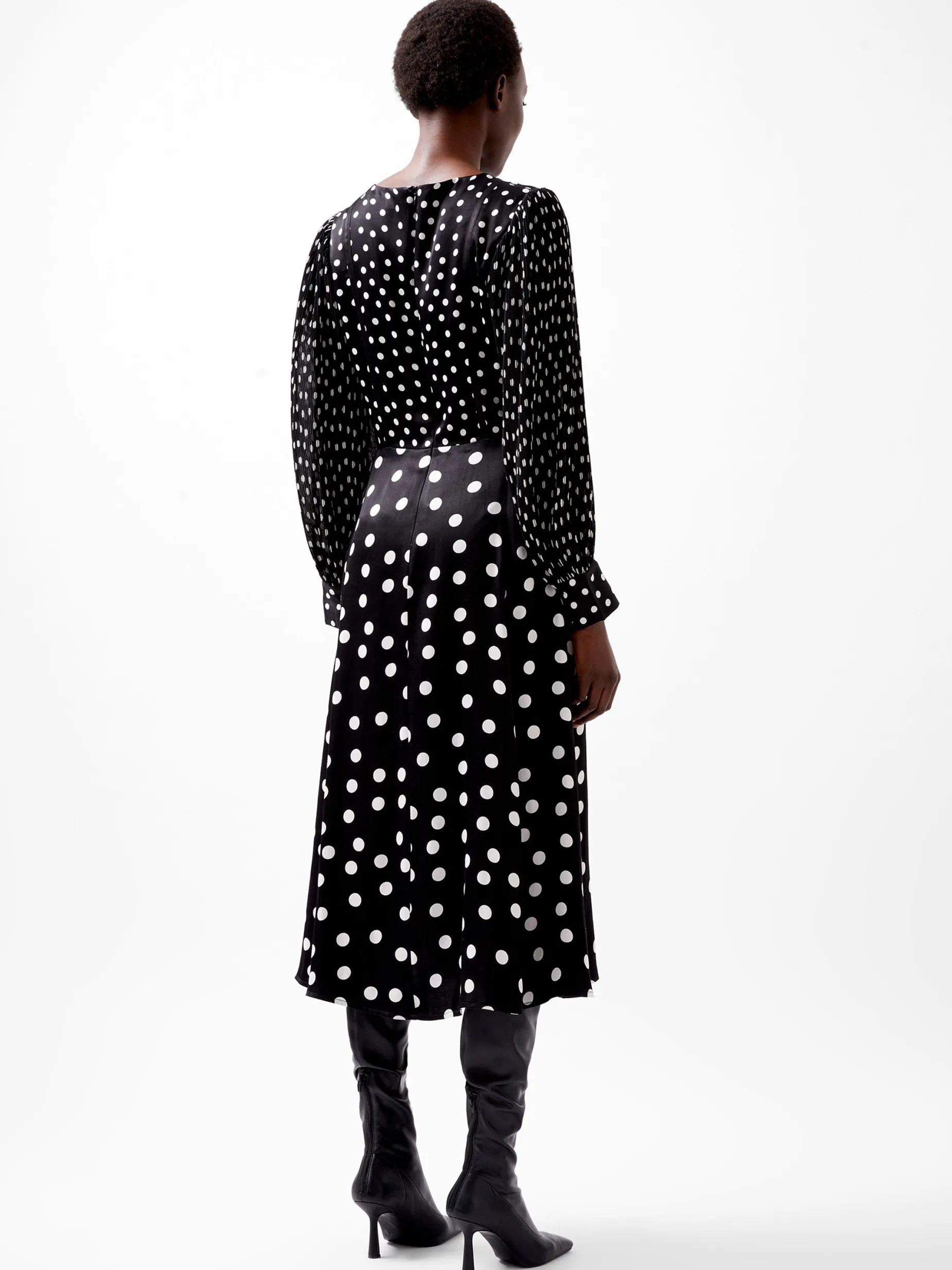 French Connection Dresses|Midi Dresses-Polka Dot Candice Satin Dress