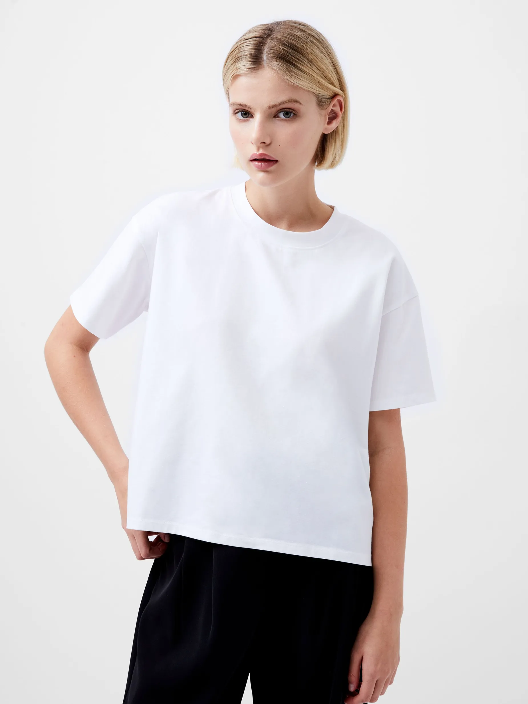 French Connection Tops-Rallie Cotton Short Sleeve T-Shirt