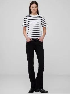 French Connection Tops-Rallie Cotton Stripe Short Sleeve T-Shirt