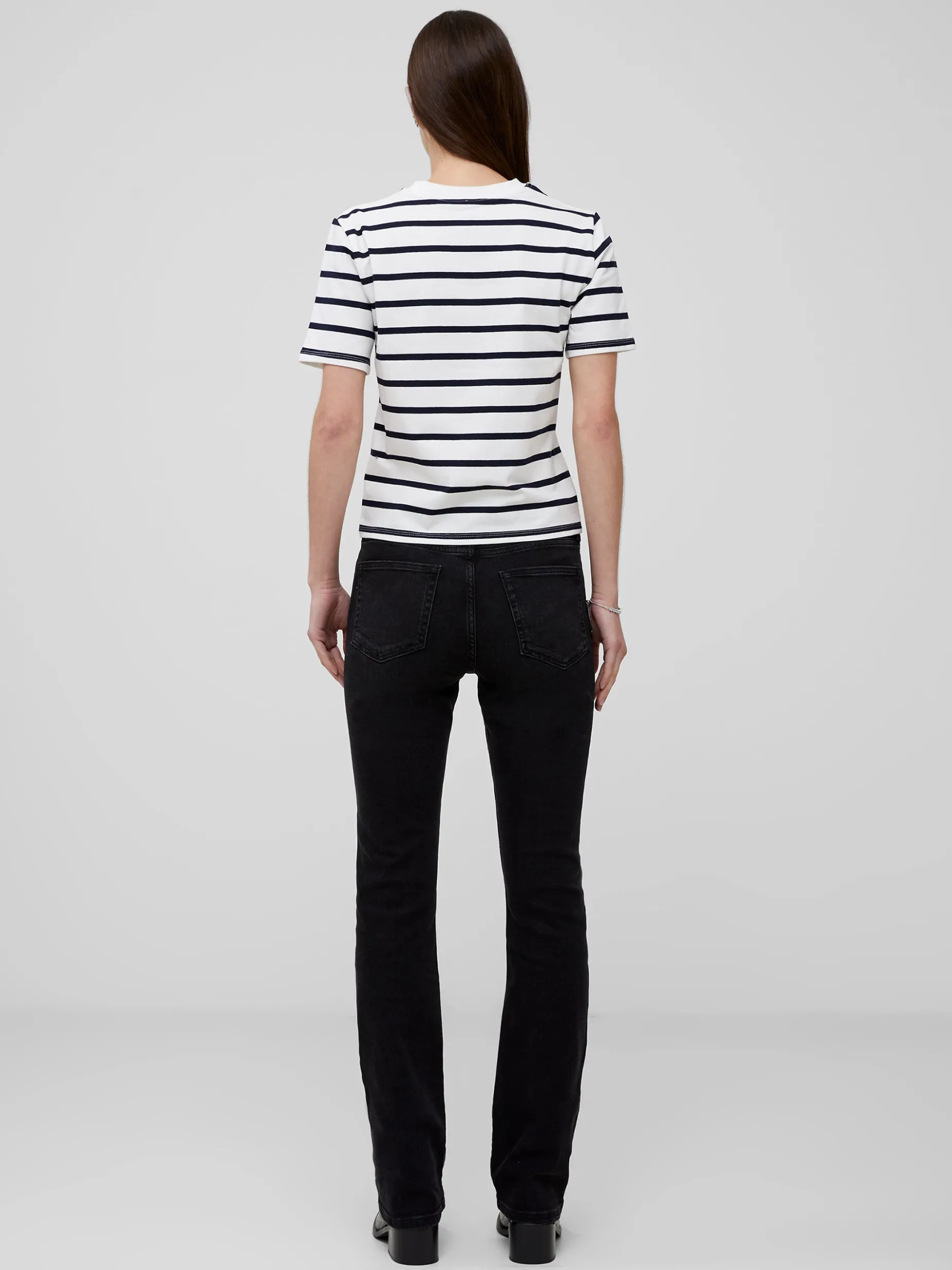 French Connection Tops-Rallie Cotton Stripe Short Sleeve T-Shirt