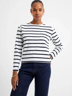 French Connection Tops-Rallie Stripe Slash Neck Top
