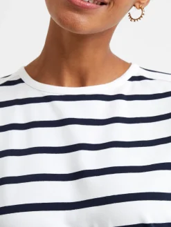 French Connection Tops-Rallie Stripe Slash Neck Top
