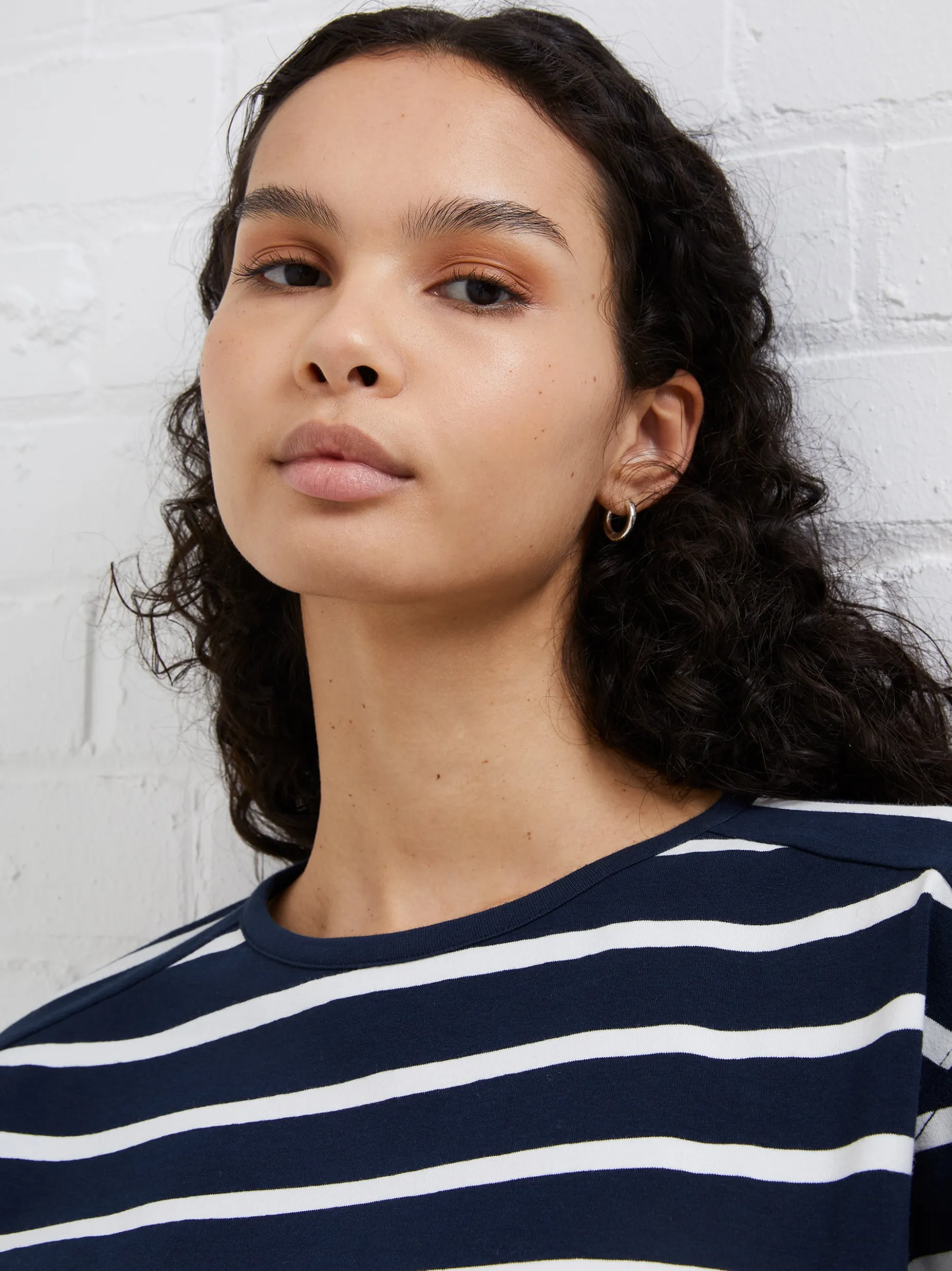 French Connection Tops-Rallie Stripe Slash Neck Top