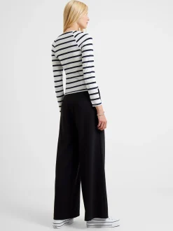 French Connection Tops-Rallie Stripe Square Neck Long Sleeve Top