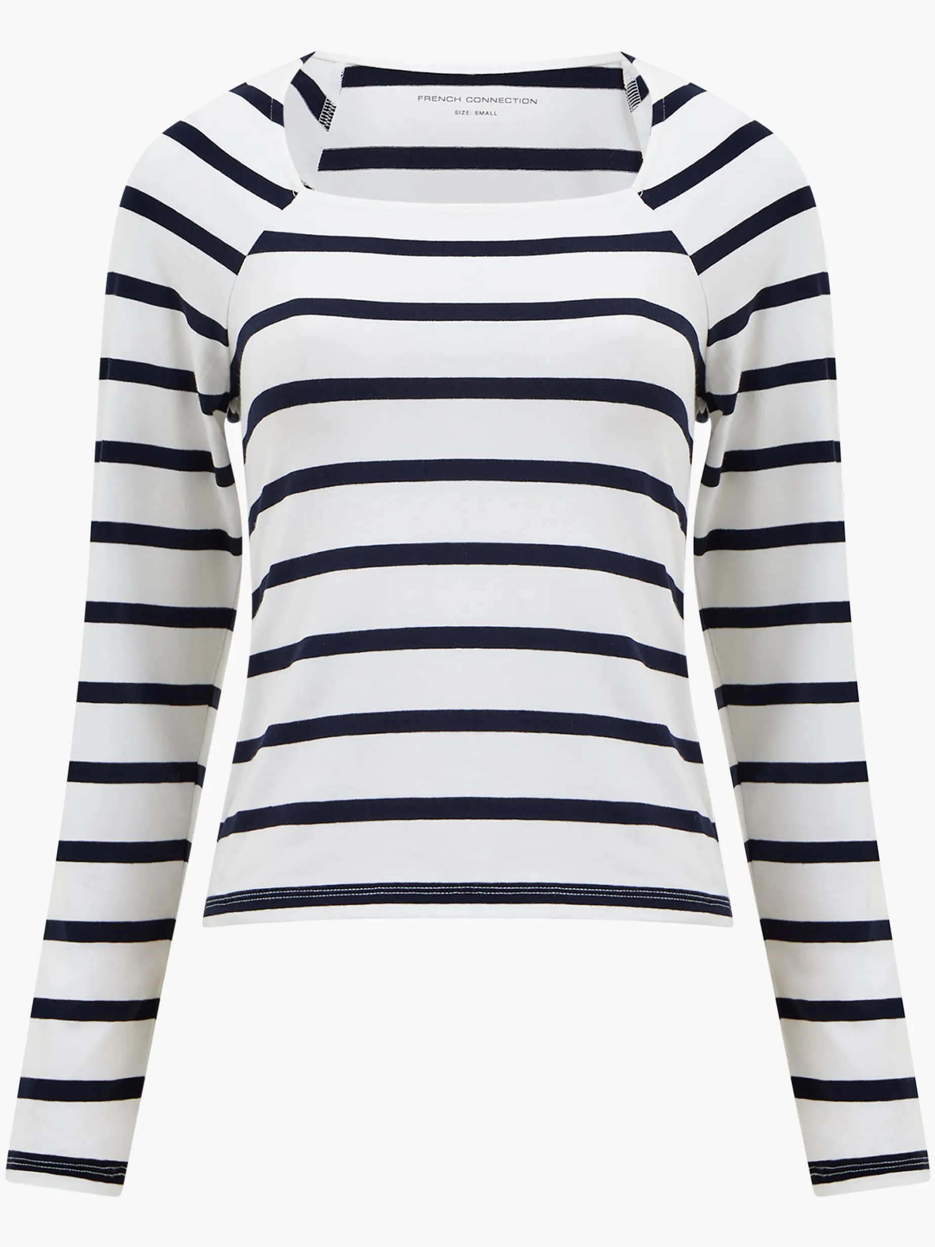 French Connection Tops-Rallie Stripe Square Neck Long Sleeve Top