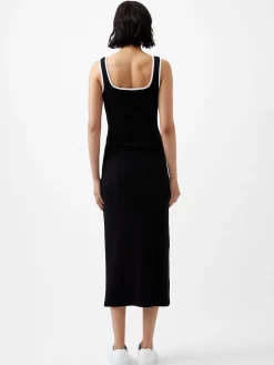 French Connection Dresses|Midi Dresses-Rassia Rib Contrast Square Neck Midi Dress