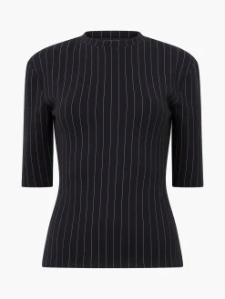French Connection Tops|Co-Ords-Regina Jersey Shoulder Pad Tee
