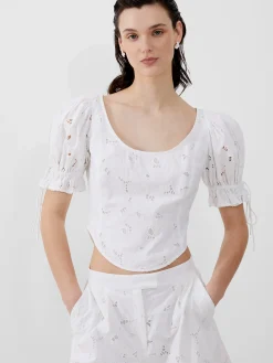 French Connection Co-Ords-Rhodes Cotton Embroidered Top