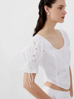 French Connection Co-Ords-Rhodes Cotton Embroidered Top