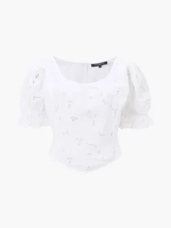 French Connection Co-Ords-Rhodes Cotton Embroidered Top