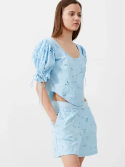 French Connection Co-Ords-Rhodes Cotton Embroidered Top