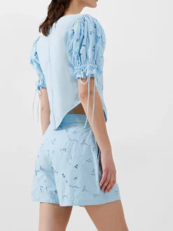 French Connection Co-Ords-Rhodes Cotton Embroidered Shorts