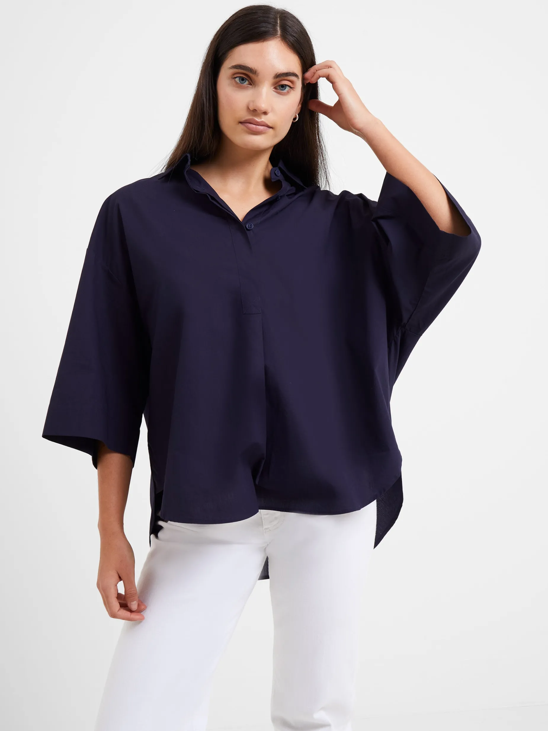 French Connection Tops|Shirts-Rhodes Poplin Popover Shirt