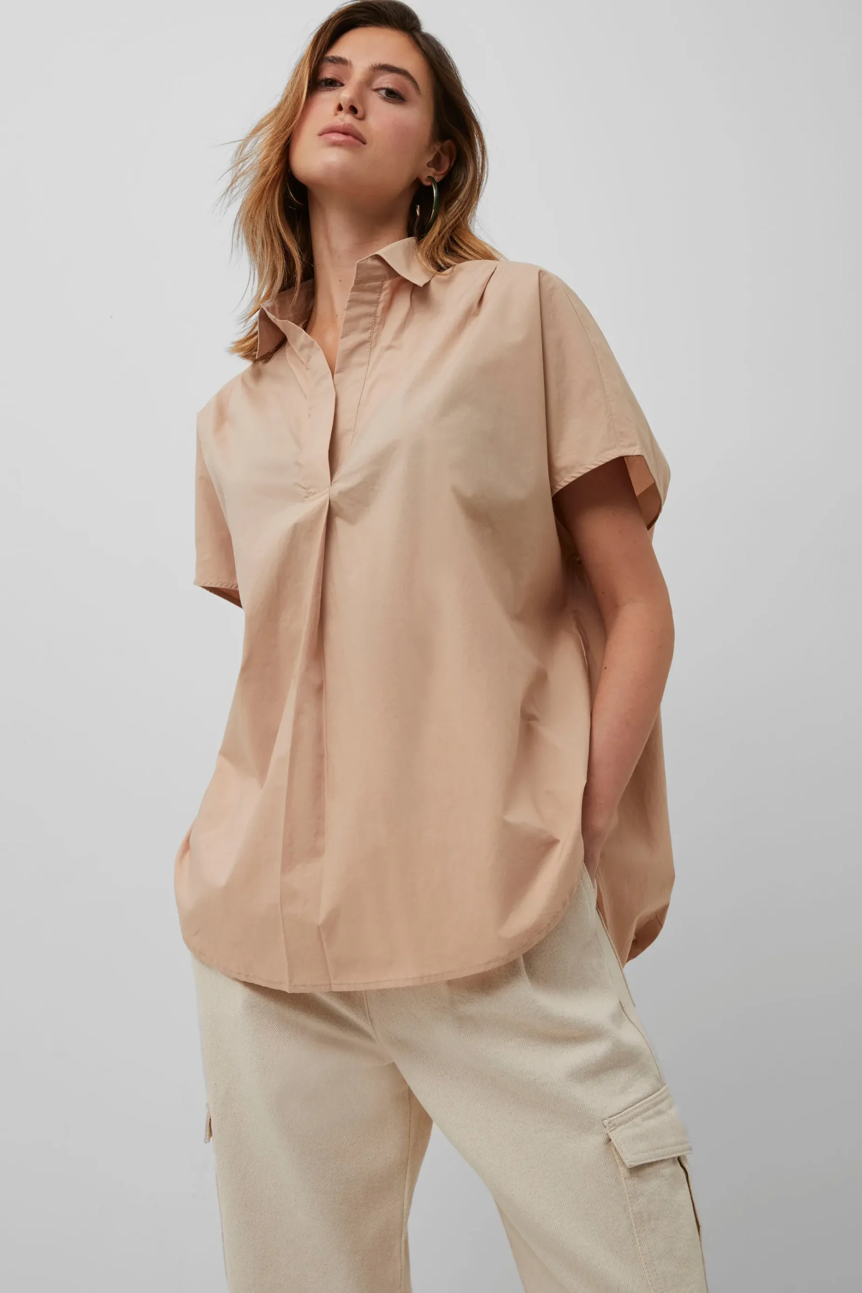 French Connection Shirts-Rhodes Poplin Sleeveless Popover Shirt