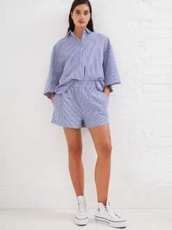 French Connection Tops|Shirts-Rhodes Poplin Stripe Popover Shirt