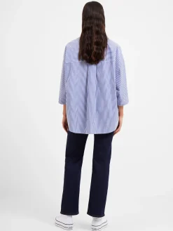 French Connection Tops|Shirts-Rhodes Poplin Stripe Popover Shirt