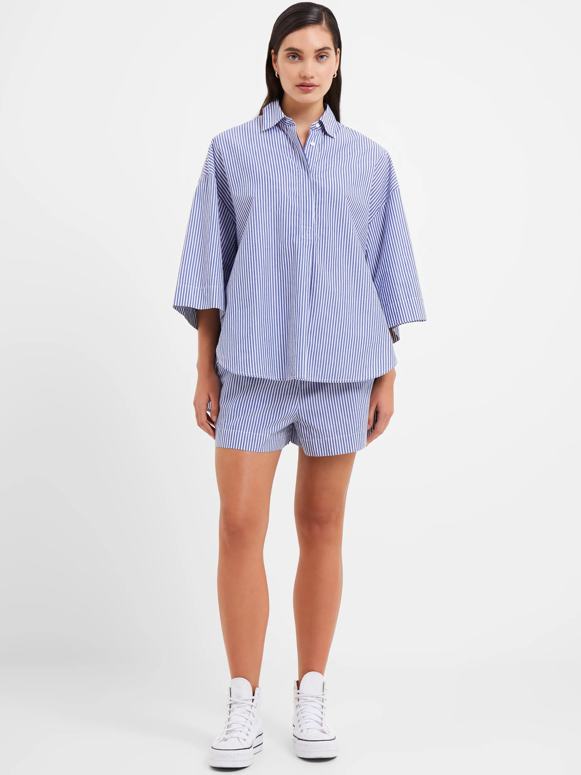 French Connection Skirts & Shorts|Co-Ords-Rhodes Poplin Stripe Pull-On Shorts