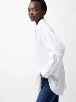 French Connection Tops|Shirts-Rhodes Recycled Crepe Popover Shirt