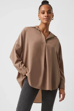 French Connection Tops|Shirts-Rhodes Recycled Crepe Popover Shirt