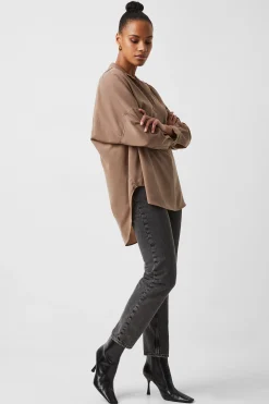 French Connection Tops|Shirts-Rhodes Recycled Crepe Popover Shirt