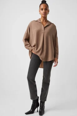 French Connection Tops|Shirts-Rhodes Recycled Crepe Popover Shirt