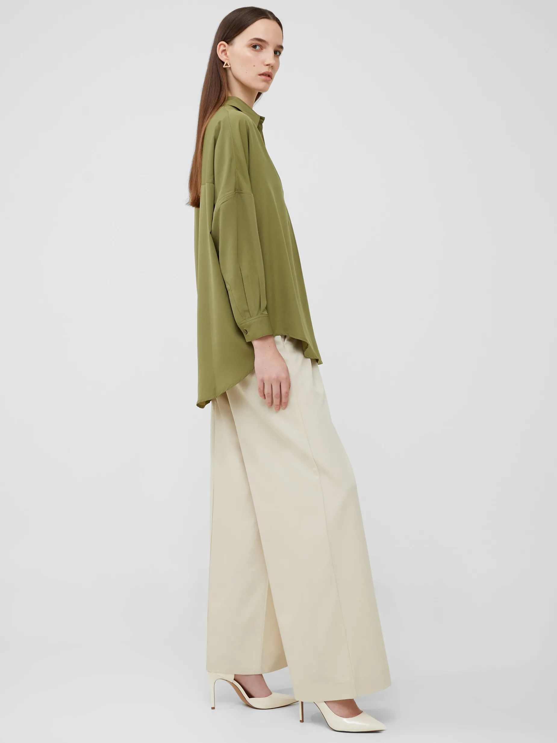 French Connection Tops|Shirts-Rhodes Recycled Crepe Popover Shirt