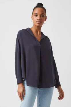 French Connection Tops|Shirts-Rhodes Recycled Crepe Popover Shirt