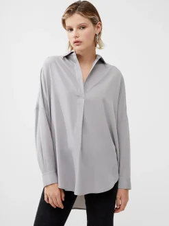 French Connection Tops|Shirts-Rhodes Recycled Crepe Popover Shirt
