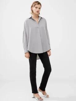 French Connection Tops|Shirts-Rhodes Recycled Crepe Popover Shirt