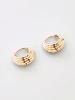 Women French Connection Jewellery|Jewellery-Ridged Huggie Hoop Earrings