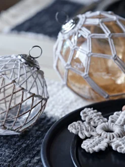 French Connection Christmas Home Decor|Ornaments-Roped en Orb Bauble Ornament