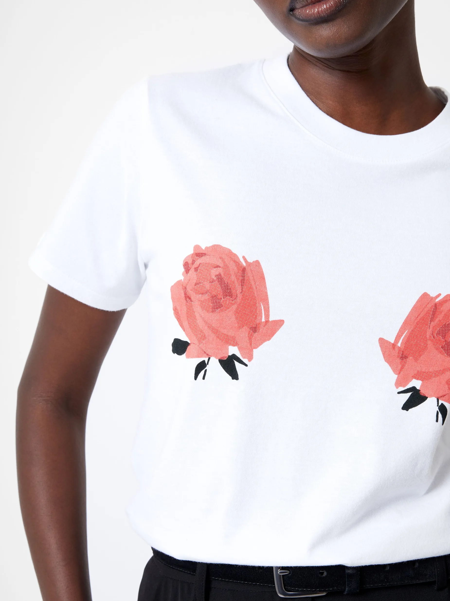 French Connection Tops-Roses Graphic T-Shirt