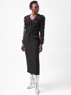 French Connection Jumpers & Cardigans-Sabina Mesh Long Sleeve Cardigan