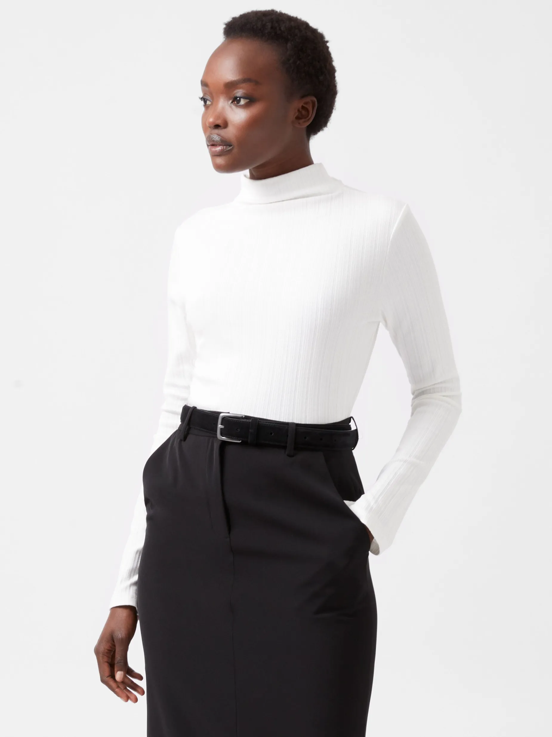 French Connection Tops-Sasia Long Sleeve Mock Neck Top