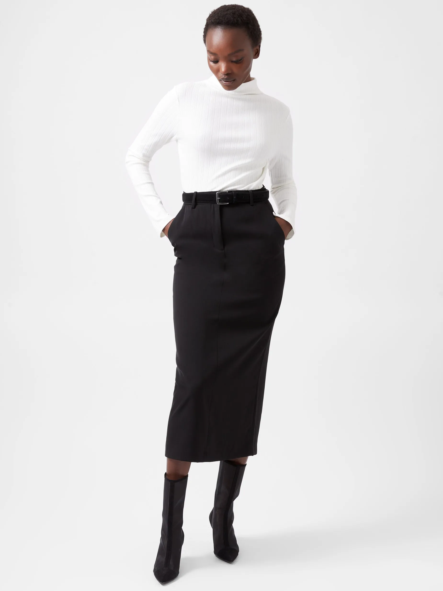 French Connection Tops-Sasia Long Sleeve Mock Neck Top