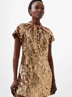 French Connection Dresses|Mini Dresses-Sequin Mesh Mini Dress