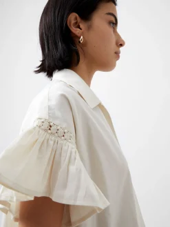 French Connection Tops|Shirts-Sindey Cotton Short Sleeve Popover Shirt