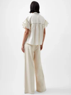 French Connection Tops|Shirts-Sindey Cotton Short Sleeve Popover Shirt