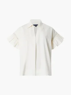 French Connection Tops|Shirts-Sindey Cotton Short Sleeve Popover Shirt